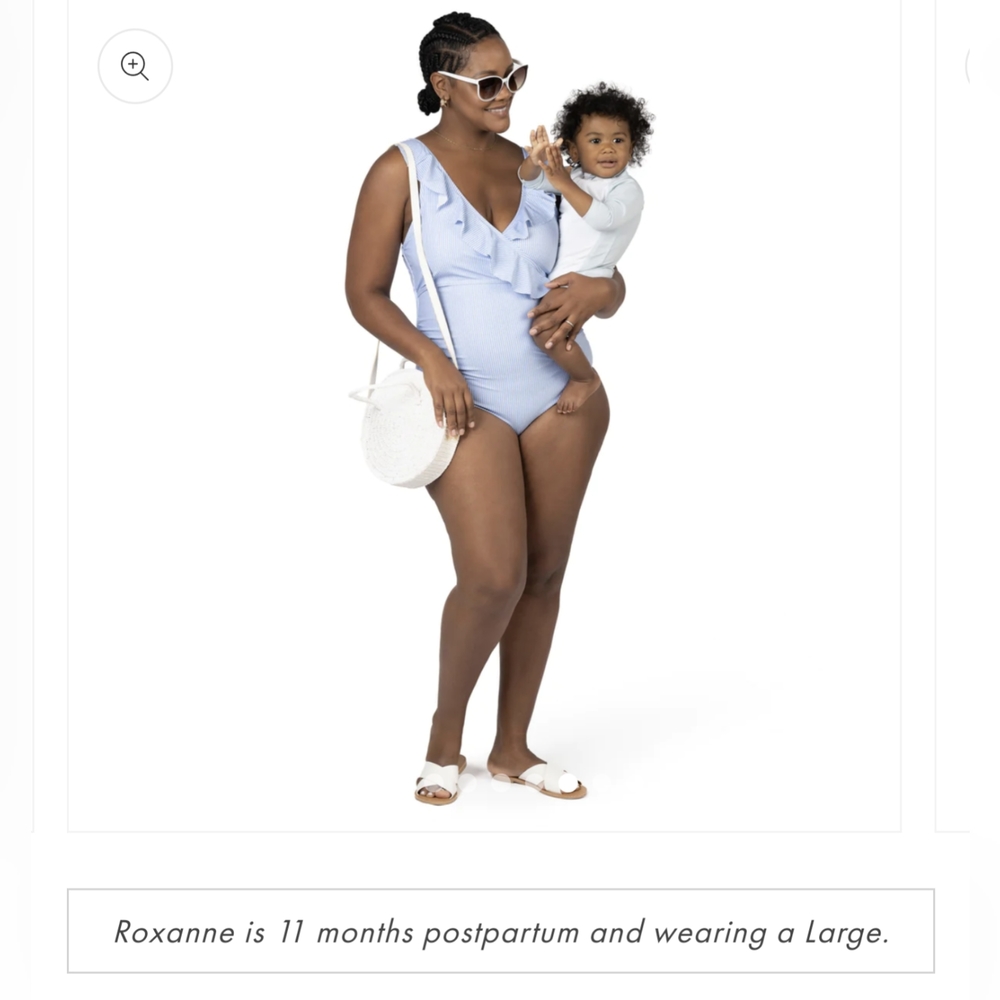 Kindred Bravely Nursing & Maternity One Piece Wrap Swimsuit.